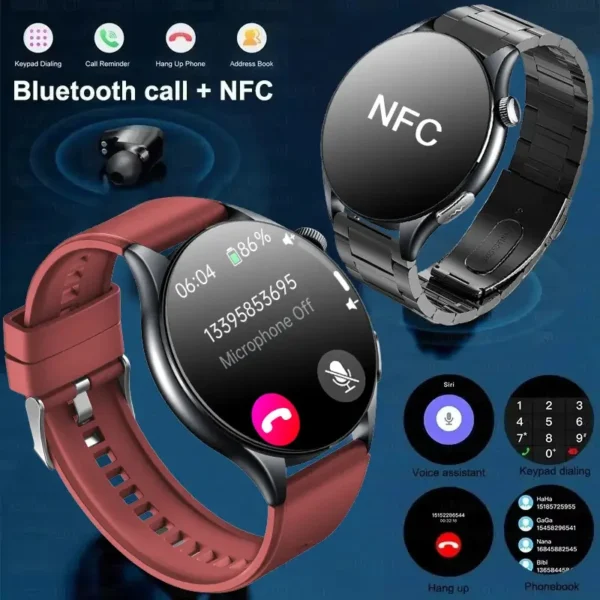 2025 New Nursing Health laser Measure Blood pressure Smart Watch Men Heart rate Pulse Sleep Bluetooth call Body Monitor Bracelet - Imagen 4